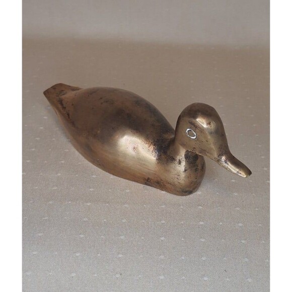 Brass Duck Figurine Approximately 6.5" Collectible Bird - Picture 1 of 6